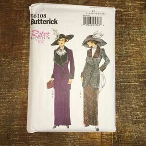 Butterick Sewing Pattern B6108 Retro '12 Edwardian Victorian Costume 14-22 UNCUT